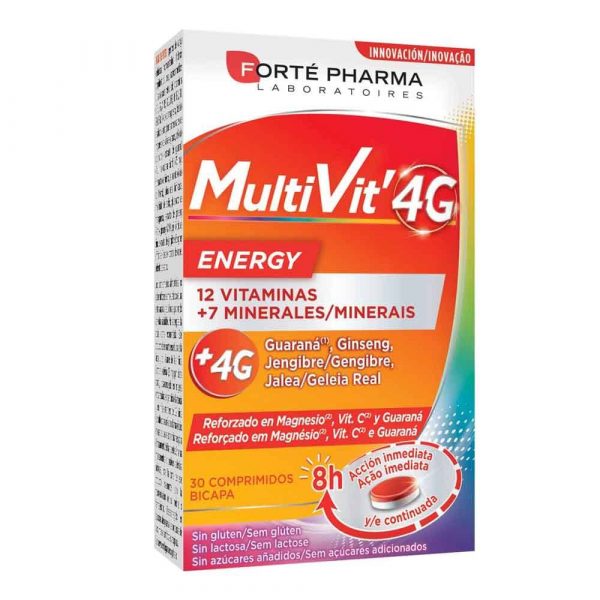 Multivit 4G Energía 30 comprimidos - Forte Pharma