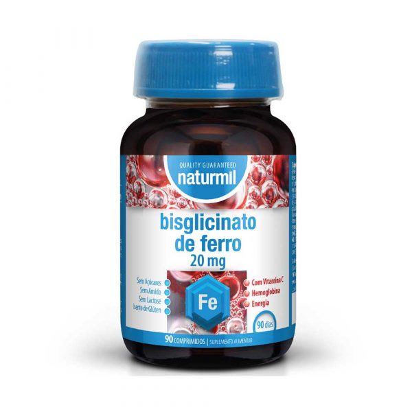 Bisglicinato de Ferro 20mg 90 Comprimidos - Naturmil
