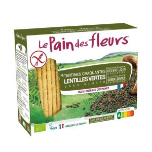tostas de lentilhas verdes da marca Le Pain des Fleurs