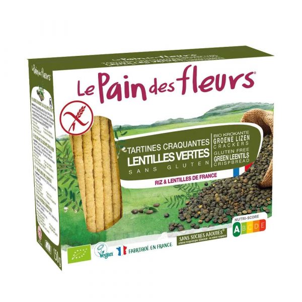 tostas de lentilhas verdes da marca Le Pain des Fleurs