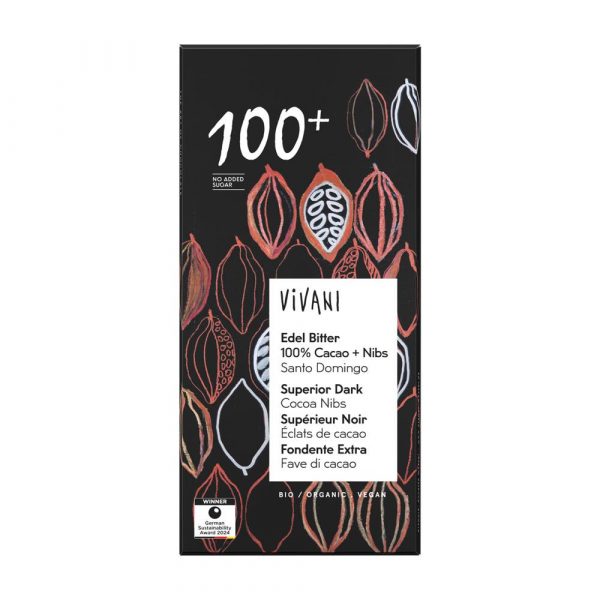 Chocolate de 100% de Cacau da marca Vivani