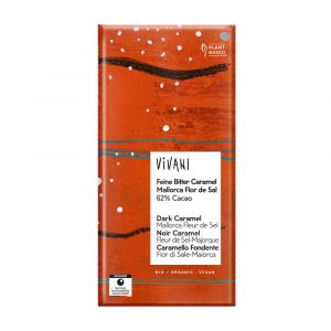Chocolate 62% de Cacau com Caramelo e Flor de Sal.
