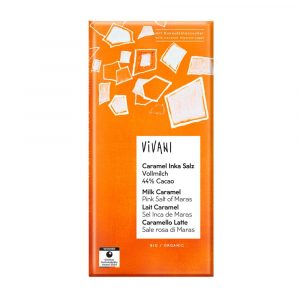 Chocolate de Leite com 44% Cacau, Caramelo e sal da marca Vivani