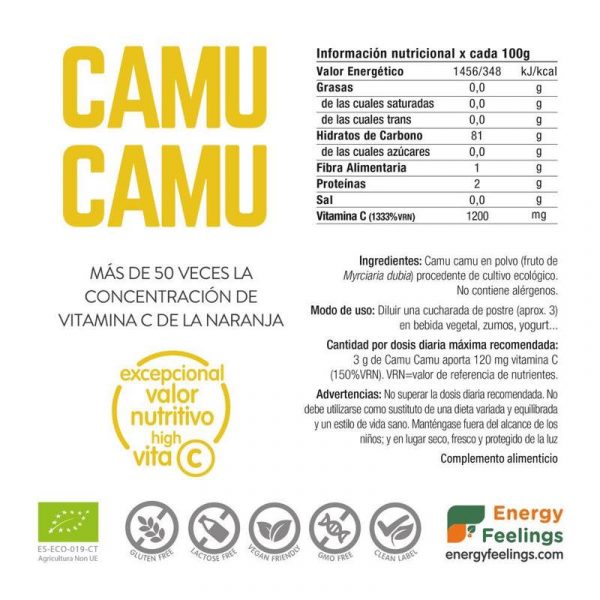 camu camu tabela nutricional energy feelings