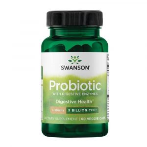 Probiótico 5 billion com enzimas digestivas da Swanson