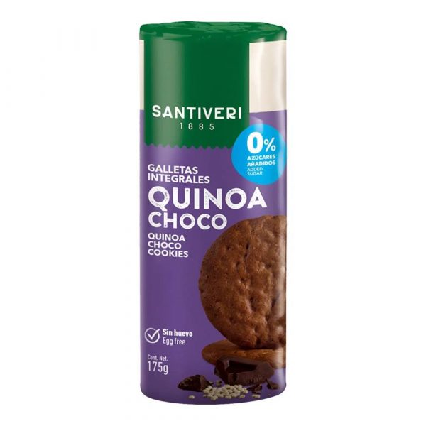 bolachas integrais quinoa choco da marca santiveri