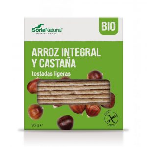 tostas arroz integral e castanhas da soria natural