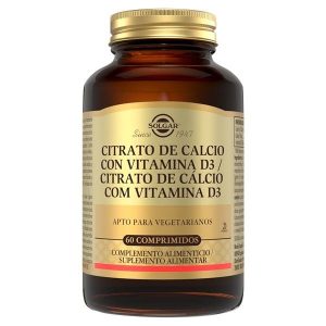 Citrato De Cálcio Com Vitamina D3  60 Comprimidos - Pack 3 - Solgar