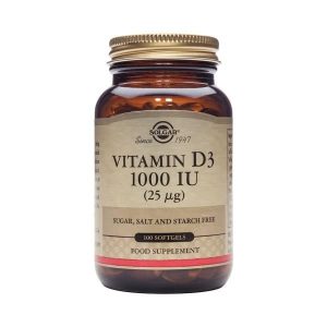 Vitamina D3 1000UI 25Mcg 100 Softgels - Solgar