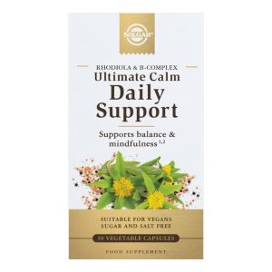 Ultimate Calm Daily Support - Vitaminas B E Rodiola - 30 Cápsulas - Solgar