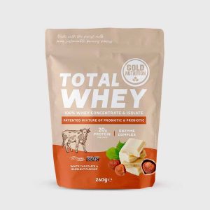 Total Whey Chocolate Branco + Avelã 260gr - Gold Nutrition