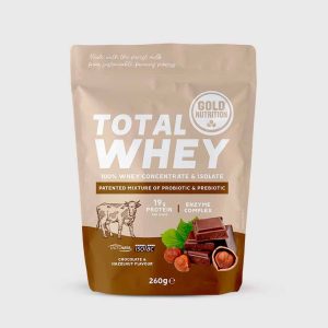 Total Whey Chocolate + Avelã 260gr - Gold Nutrition