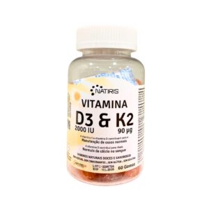 Vitamina D3 + K2 – 60 Gomas – Natiris