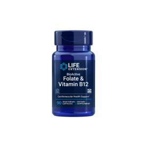 Folate e Vitamina B12 BioActive - 90 Cápsulas – Life Extension