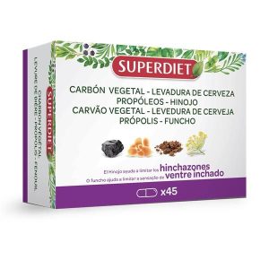 Carbón vegetal, levadura de cerveza, propóleo e hinojo 45 Comprimidos - SuperDiet