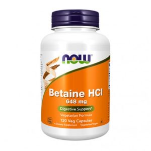 Betain HCI 648mg - 120 Cápsulas - Now