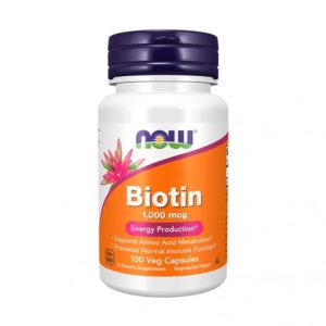 Biotina (Vitamina H) 1000mcg - 100 Cápsulas - Now