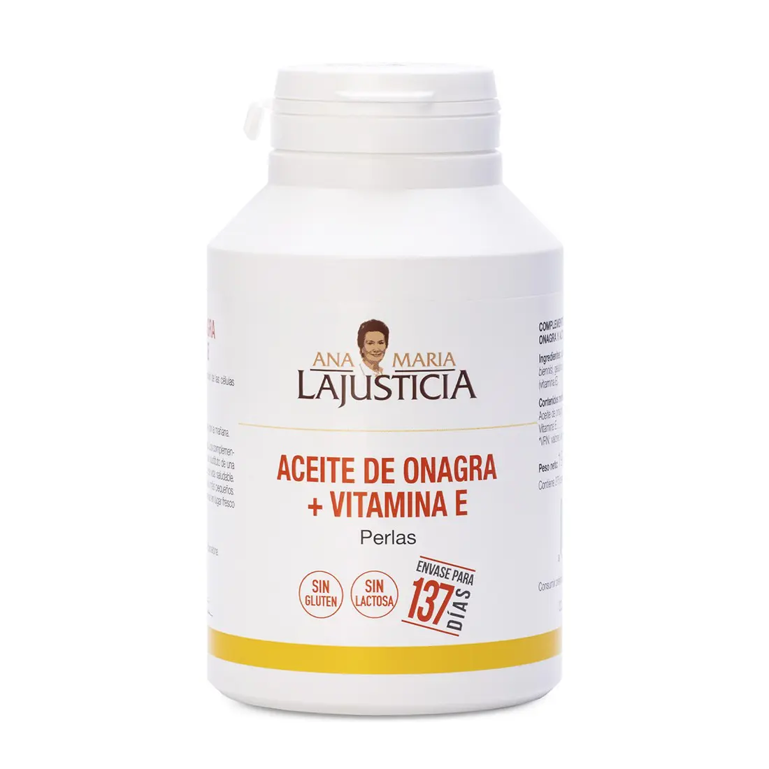 Aceite de Onagra + Vitamina E - 275 Perlas - Ana Maria LaJusticia