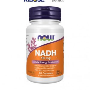 Nadh 10 mg + bioenergy ribose™ 200 mg - 60 Cápsulas Vegetais - Now