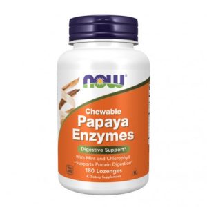 Papaya Enzymes Chewable - 180 Losangos Mastigáveis - Now