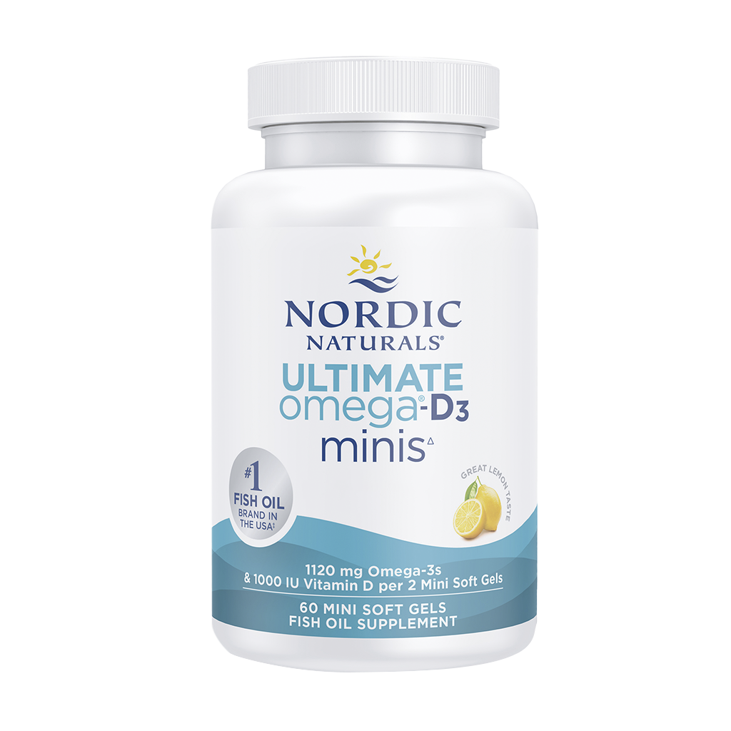 Ultimate Omega 2X Mini with Vitamin D3, 1120mg Lemon - 60 mini Cápsulas Moles - Nordic Naturals