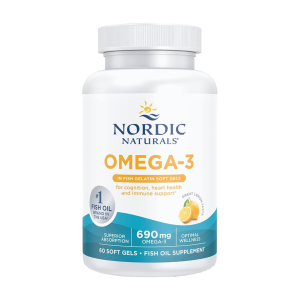 Omega-3 - 690mg Lemon (Gelatina de Peixe) - 60 Cápsulas Moles - Nordic Naturals