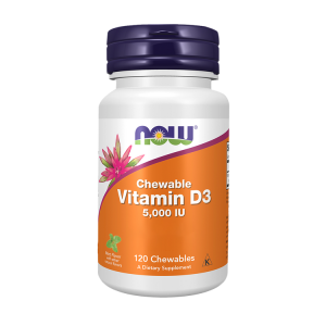 Vitamin D3 5000 IU Mint Flavor Chewable – 120 losangos - Now