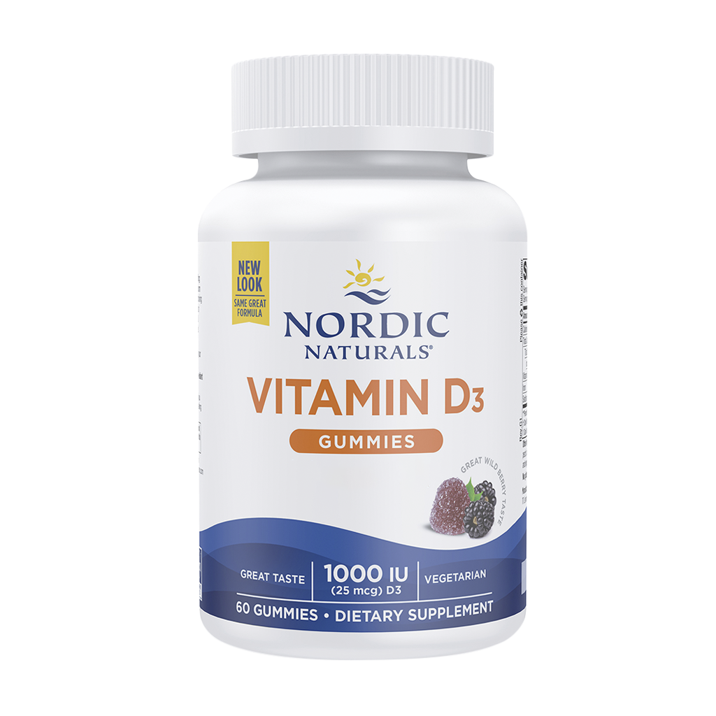 Vitamin D3 Gummies, 1000 IU Wild Berry - 120 gummies - Nordic Naturals