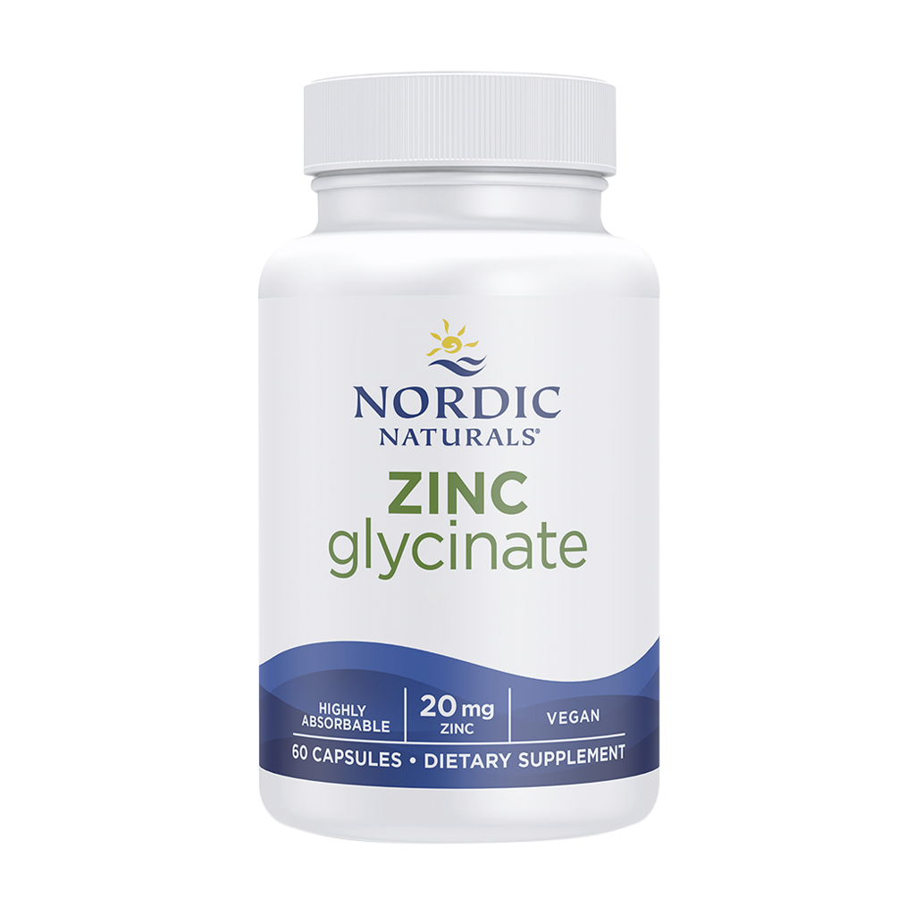 Zinc Glycinate, 20mg - 60 Cápsulas - Nordic Naturals