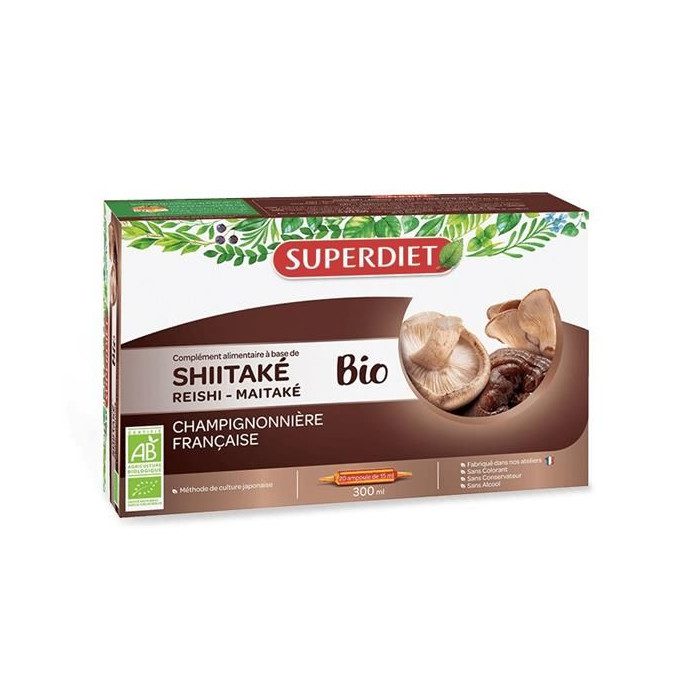 Shiitake Maitake Reishi Bio 20 Ampolas - SuperDiet