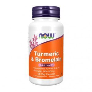 Turmeric e Bromelain - 90 Cápsulas - Now