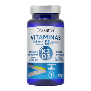 Vitamina K2 + D3 60 comprimidos - Drasanvi
