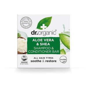 Champô e Amaciador Sólido Aloé Vera e Karité Bio 75gr - Dr. Organic