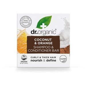 Champô e Amaciador Sólido Coco e Laranja Bio 75gr - Dr. Organic