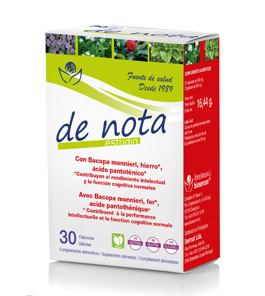 De Nota Estudo Sem Glúten Vegan 30cápsulas Bioserum