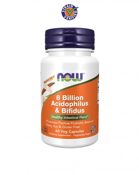 8 Billion Acidophilus e Bifidus 60 Cápsulas - Now