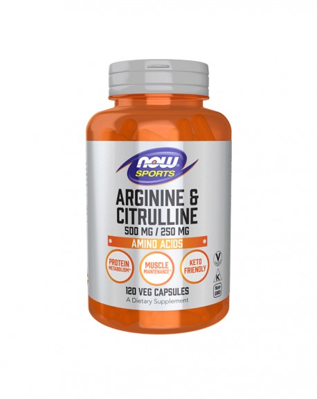 Arginine + Citrulline (500/250 mg) - 120 Cápsulas - Now