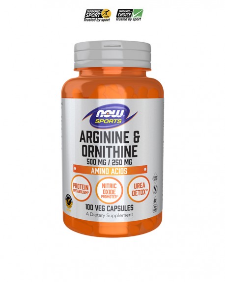 Arginine + Ornithine (500/250 mg) - 100 Cápsulas - Now
