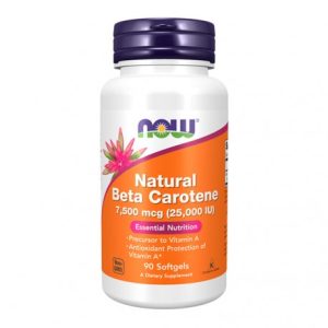 Beta Carotene (natural) 25.000 UI - 90 Cápsulas - Now