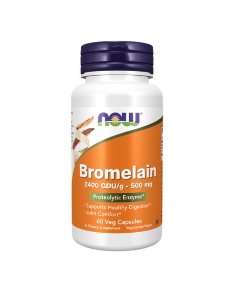 Bromelaína 500 mg 60 cápsulas - Now