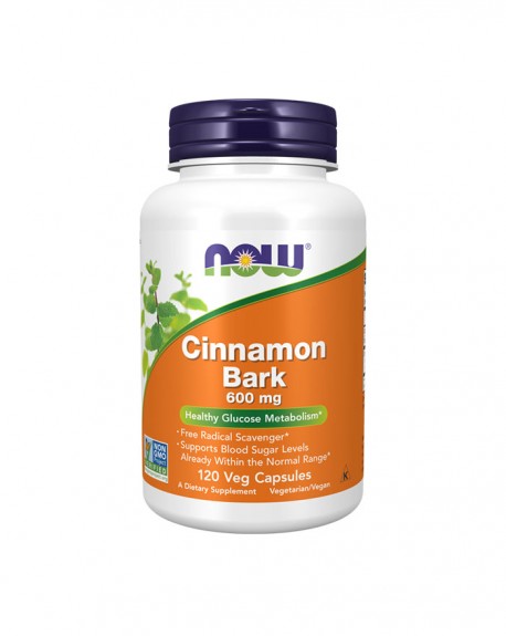 Cinnamon Bark 600 mg 120 cápsulas - Now