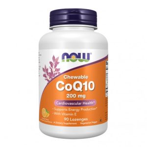 CoQ10 + Vitamina E - 200 mg - 90 Pastilhas Mastigáveis - Now
