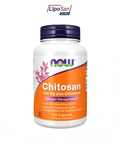 Chitosan Plus 500 mg 120 cápsulas - Now