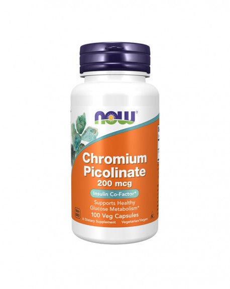 Picolinato de Crómio 200 mcg 100 cápsulas - Now