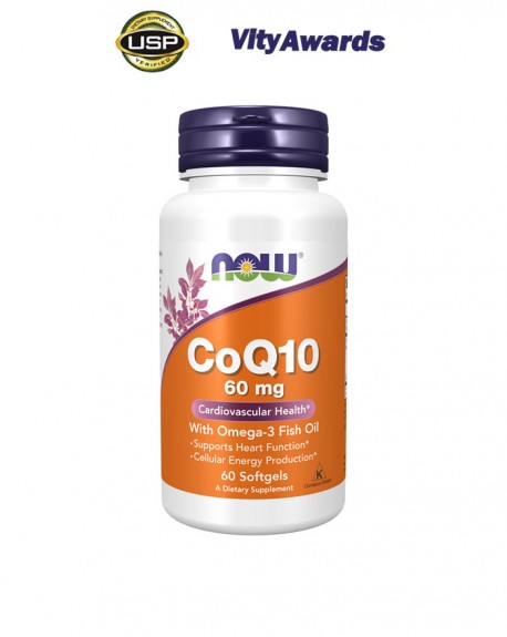 CoQ10 60 mg + Omega 3 - 60 Cápsulas Moles - Now