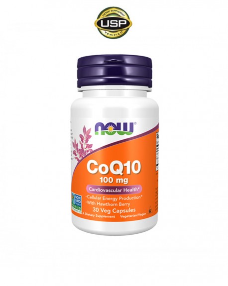 Co-Enzyme Q10 Com Bagas de Espinheiro Alvar 100 mg 30 cápsulas vegetais - Now