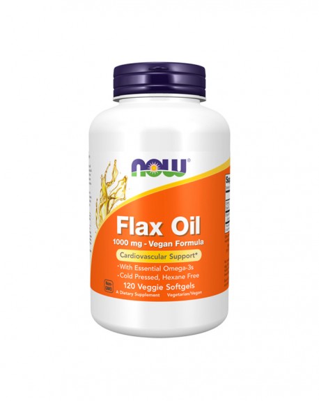 Flax Oil Organic 1000 mg - 120 Cápsulas Moles - Now