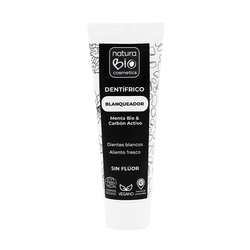 Dentífrico Branqueador Menta BIO & Carvão Ativo BIO sem flúor 75ml