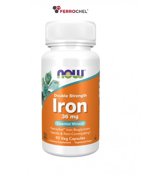 Ferro - iron 36mg ferrochel 90 cápsulas vegetais - Now