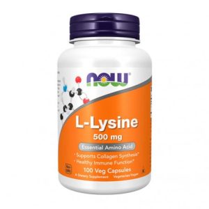 L-Lysine 500 mg - 100 Cápsulas - Now